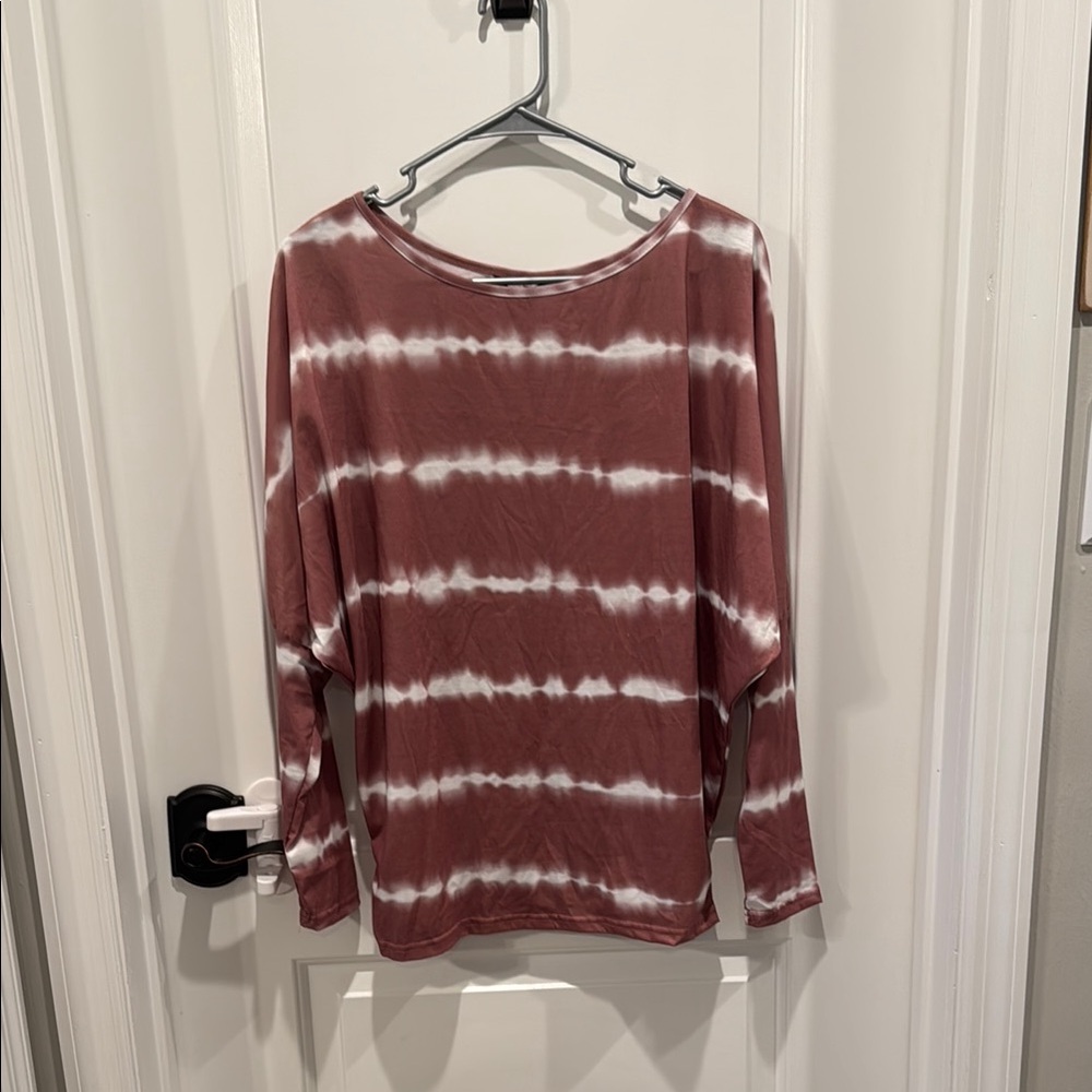 SHEIN Relaxed Brown and White Shirt